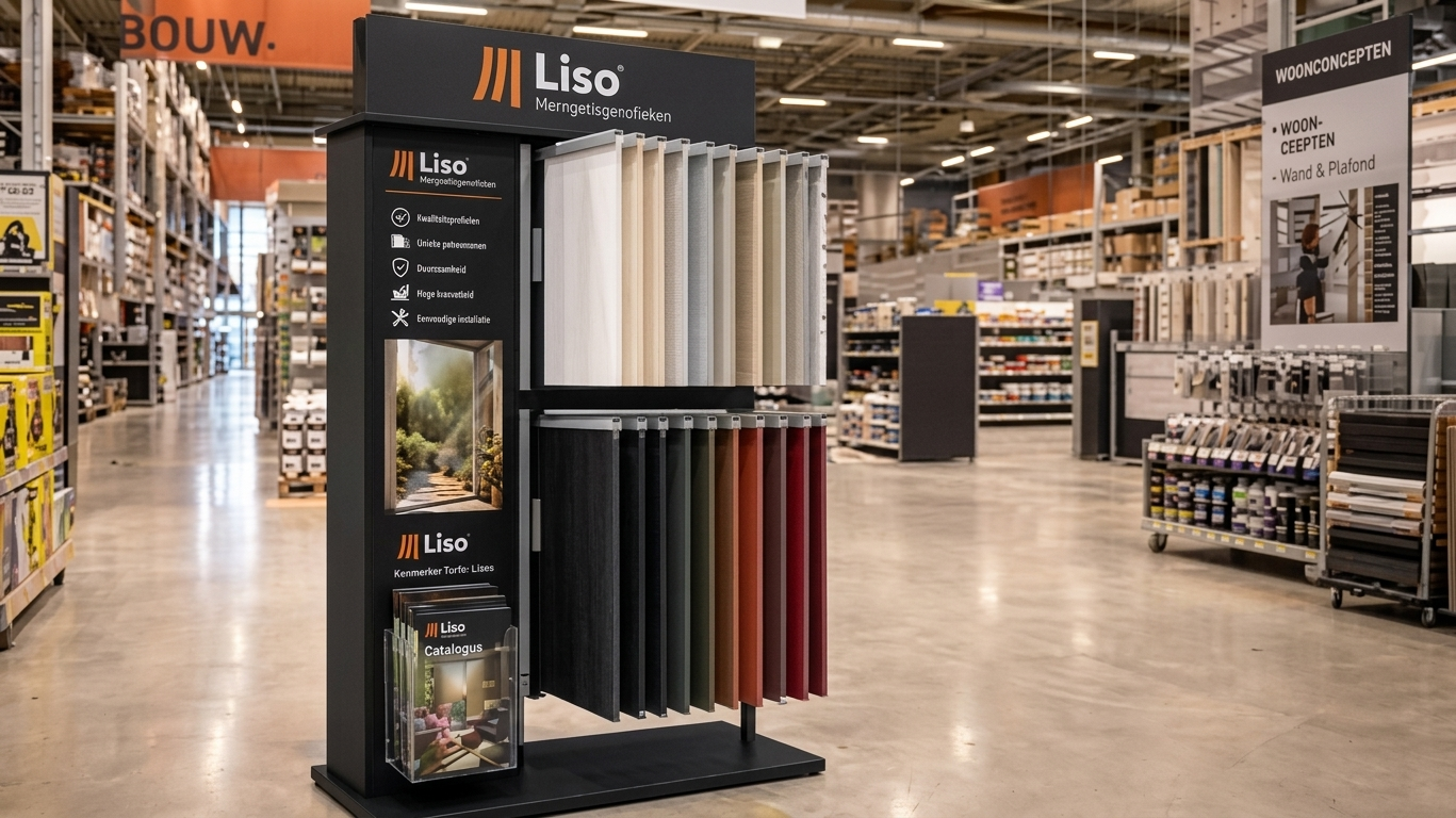 Vrijstaand Liso® retaildisplay met vliegengordijnen